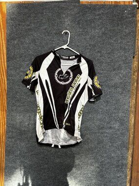 V-Gear Yucaipa Rides Cycling Jersey Womens XL Black White Short Sleeve Full Zip